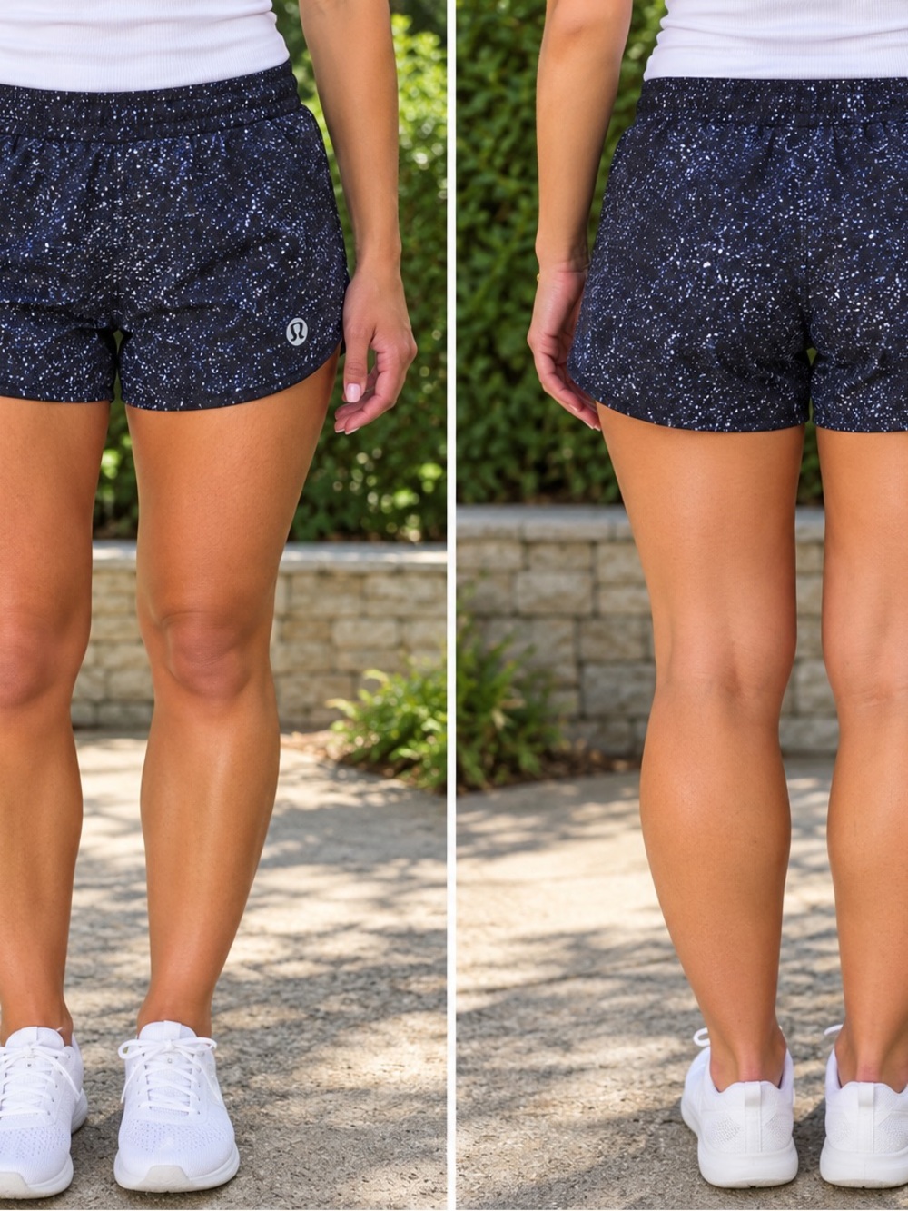 lululemon Black Speckled Athletic Shorts, size 6 tall, never worn
